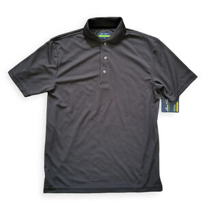 Ben Hogan Short Sleeve Striped Asphalt Gray Collared Polo Men Sz S 34-36